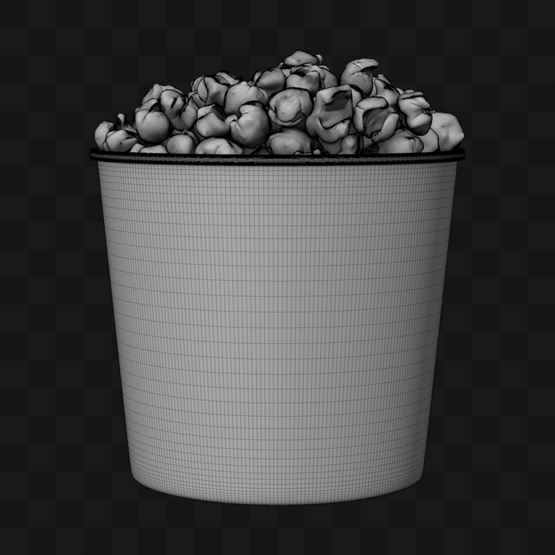 Balde de Pipocas - Modelo 3D