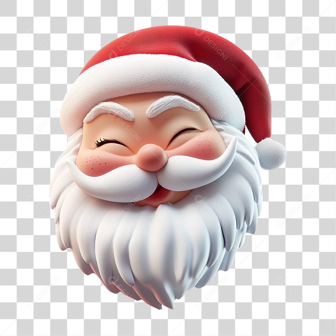 Emoji de Natal Rosto do Papai Noel PNG Transparente