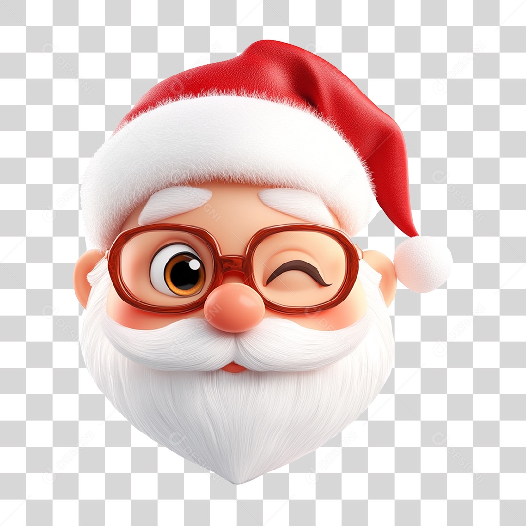 Emoji de Natal Rosto do Papai Noel PNG Transparente