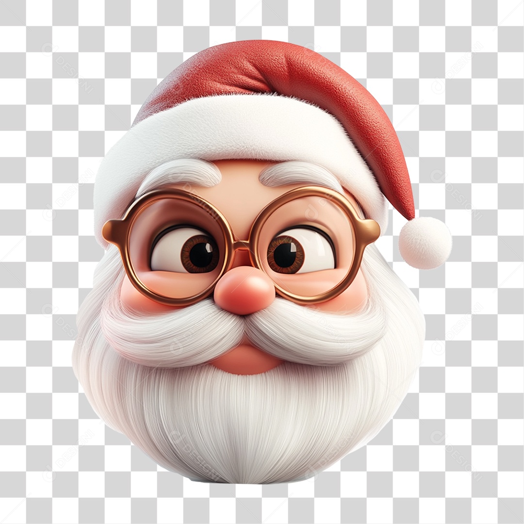 Emoji de Natal Rosto do Papai Noel PNG Transparente