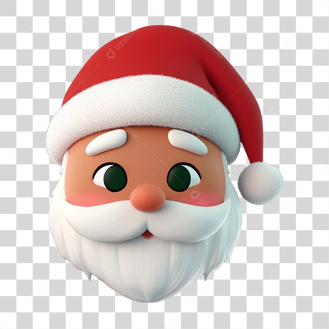 Emoji de Natal Rosto do Papai Noel PNG Transparente