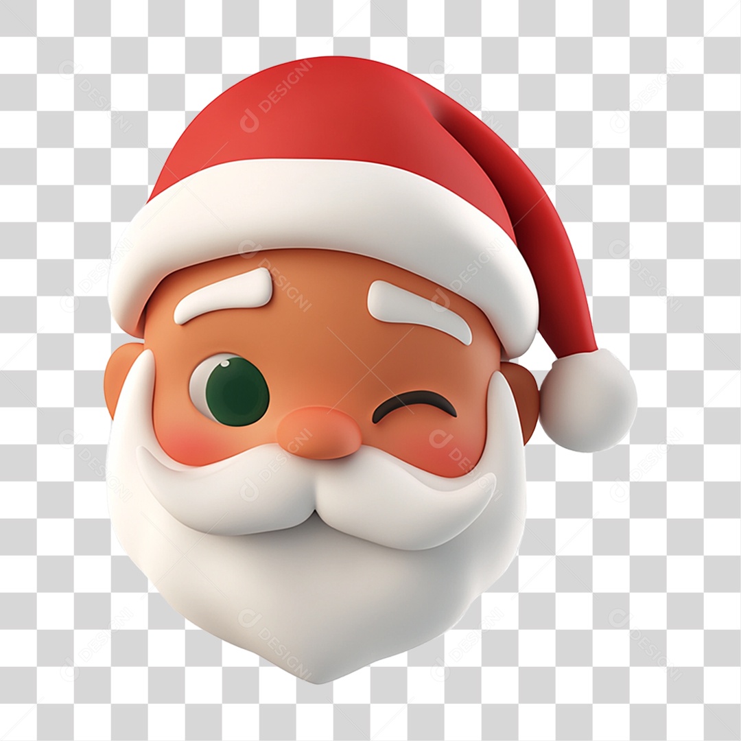 Emoji de Natal Rosto do Papai Noel PNG Transparente
