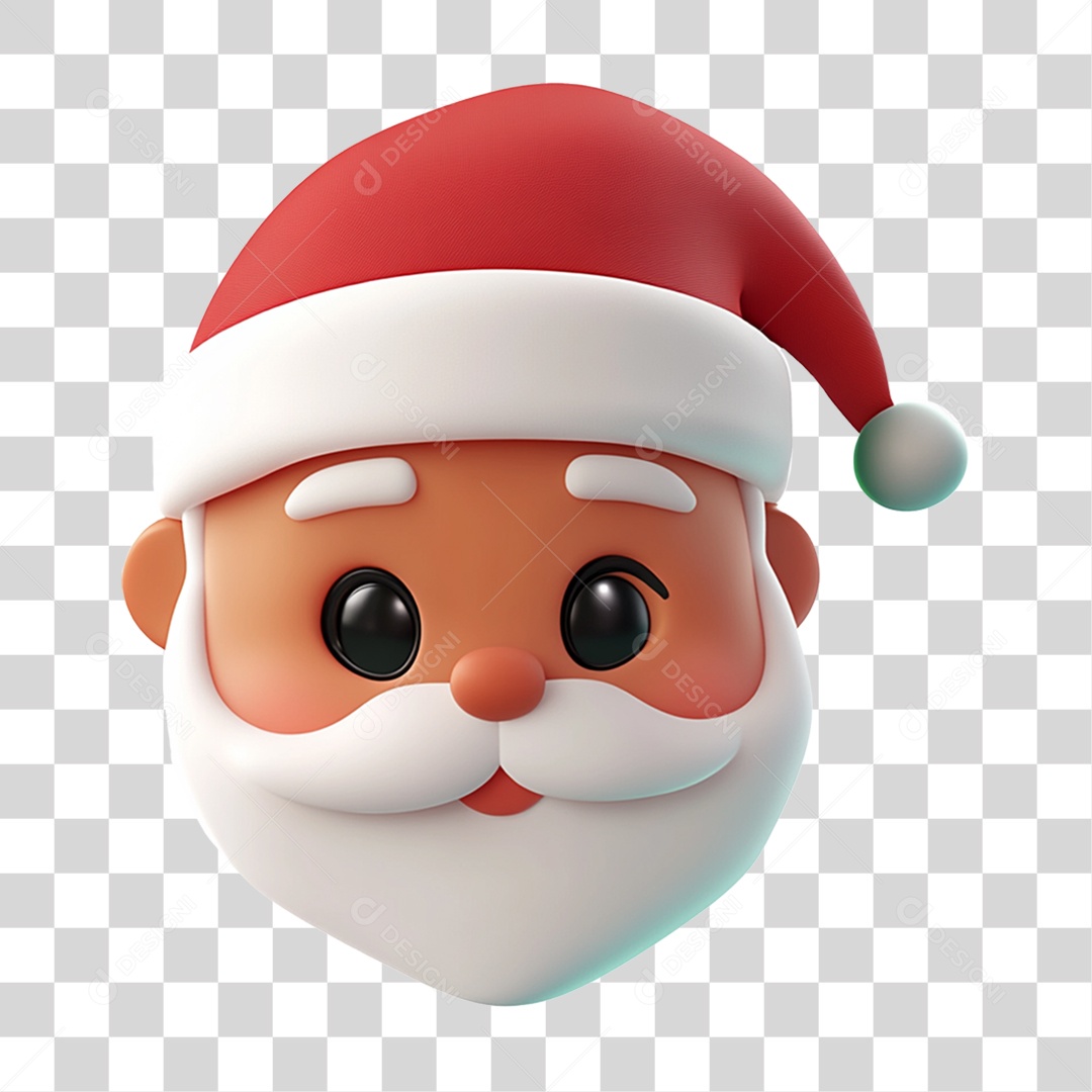 Emoji de Natal Rosto do Papai Noel PNG Transparente