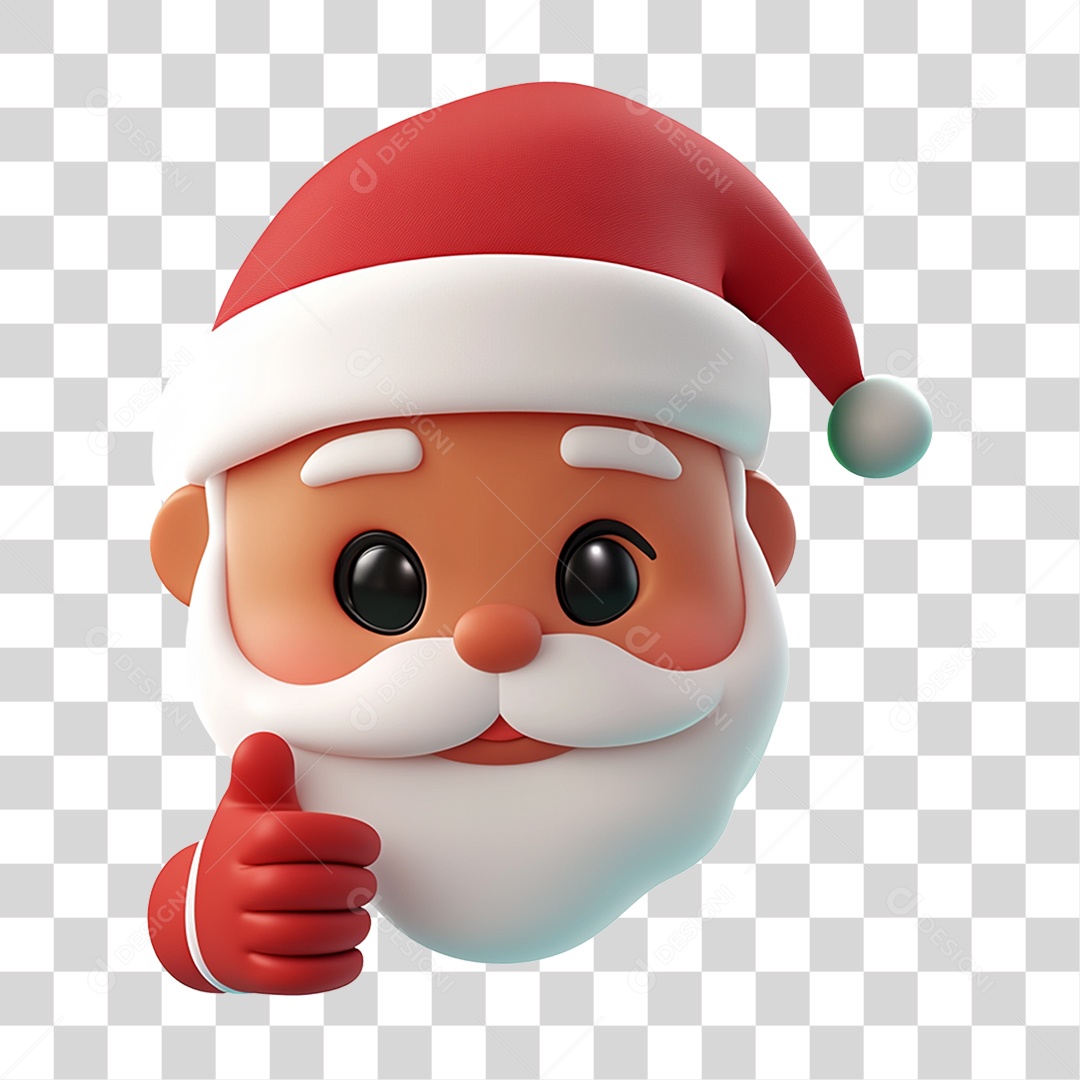 Emoji de Natal Rosto do Papai Noel PNG Transparente