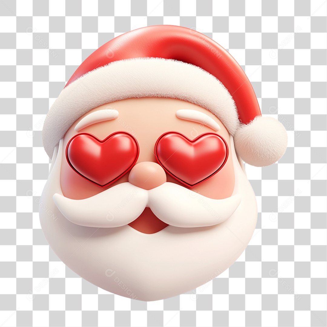 Emoji de Natal Rosto do Papai Noel PNG Transparente