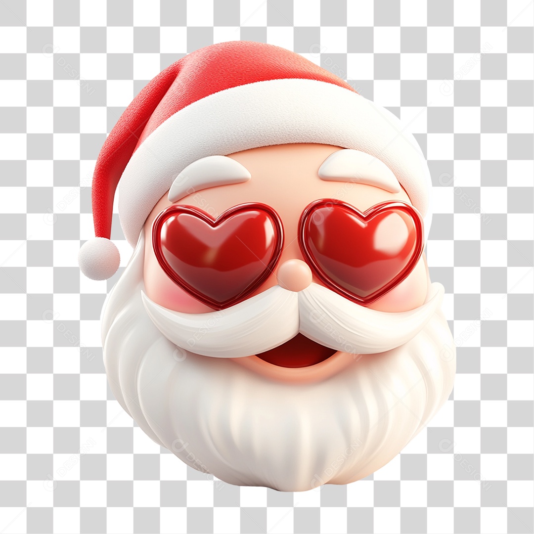 Emoji de Natal Rosto do Papai Noel PNG Transparente