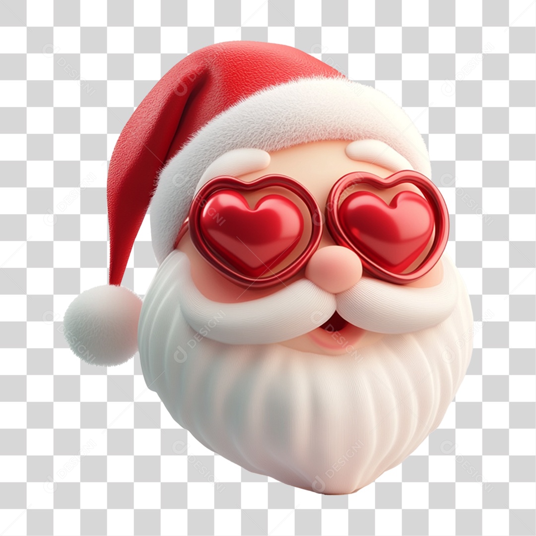 Emoji de Natal Rosto do Papai Noel PNG Transparente