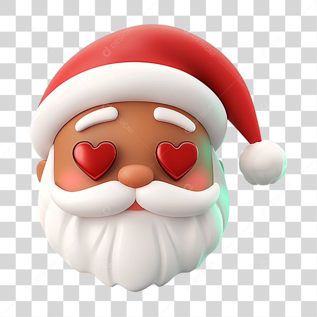 Emoji de Natal Rosto do Papai Noel PNG Transparente