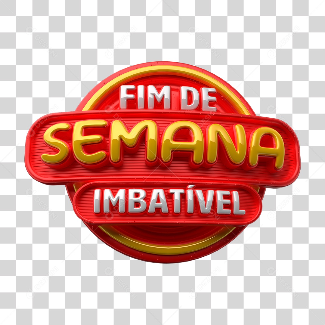 Selo 3D Fim de Semana Imbatível PNG Transparente