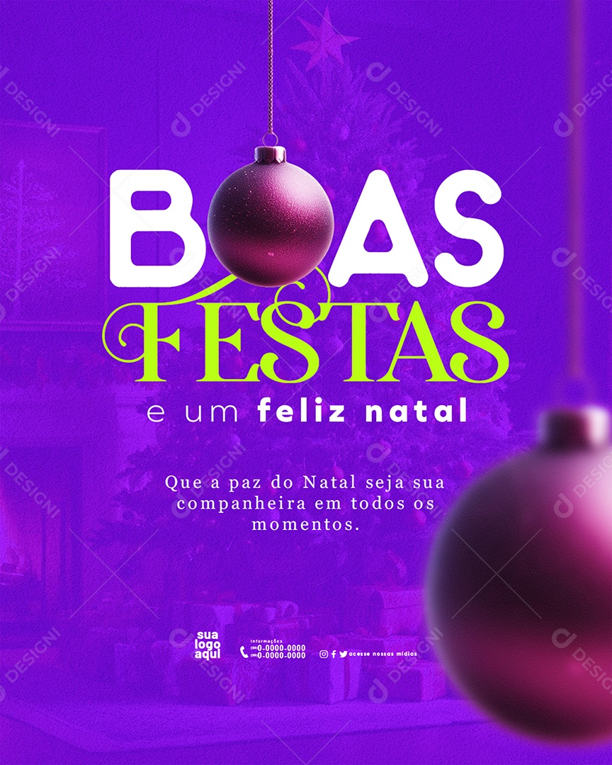 Feed Feliz Natal 25 de Dezembro Social Media PSD Editável