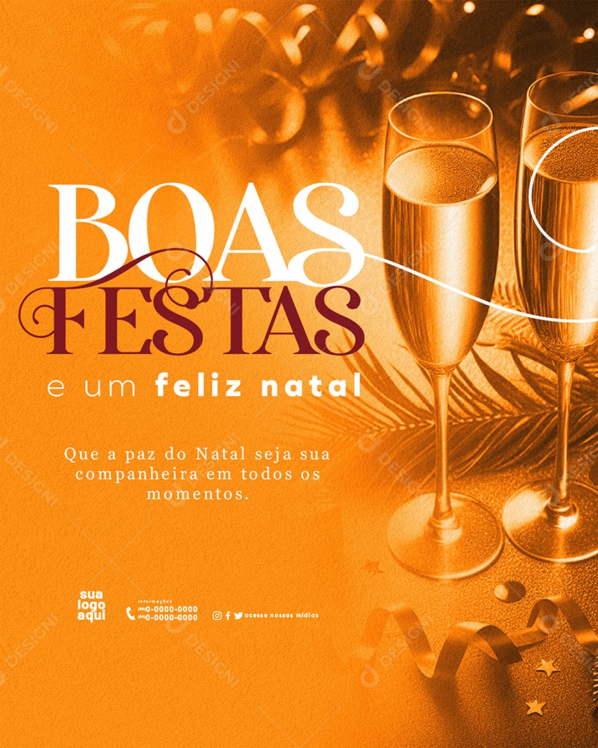 Feed Feliz Natal 25 de Dezembro Social Media PSD Editável