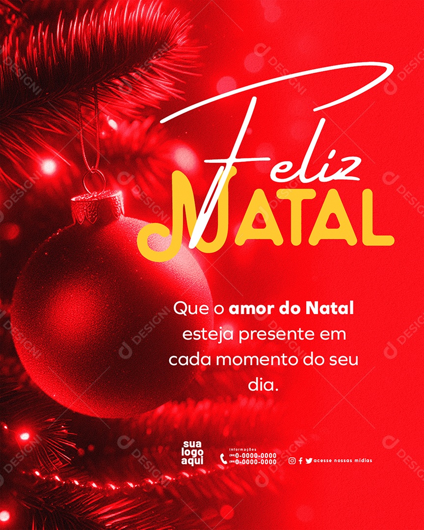 Feed Feliz Natal 25 de Dezembro Social Media PSD Editável