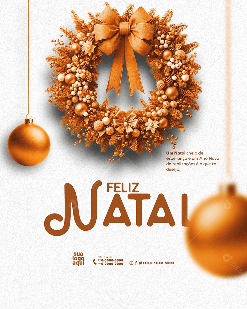 Feed Feliz Natal 25 de Dezembro Social Media PSD Editável