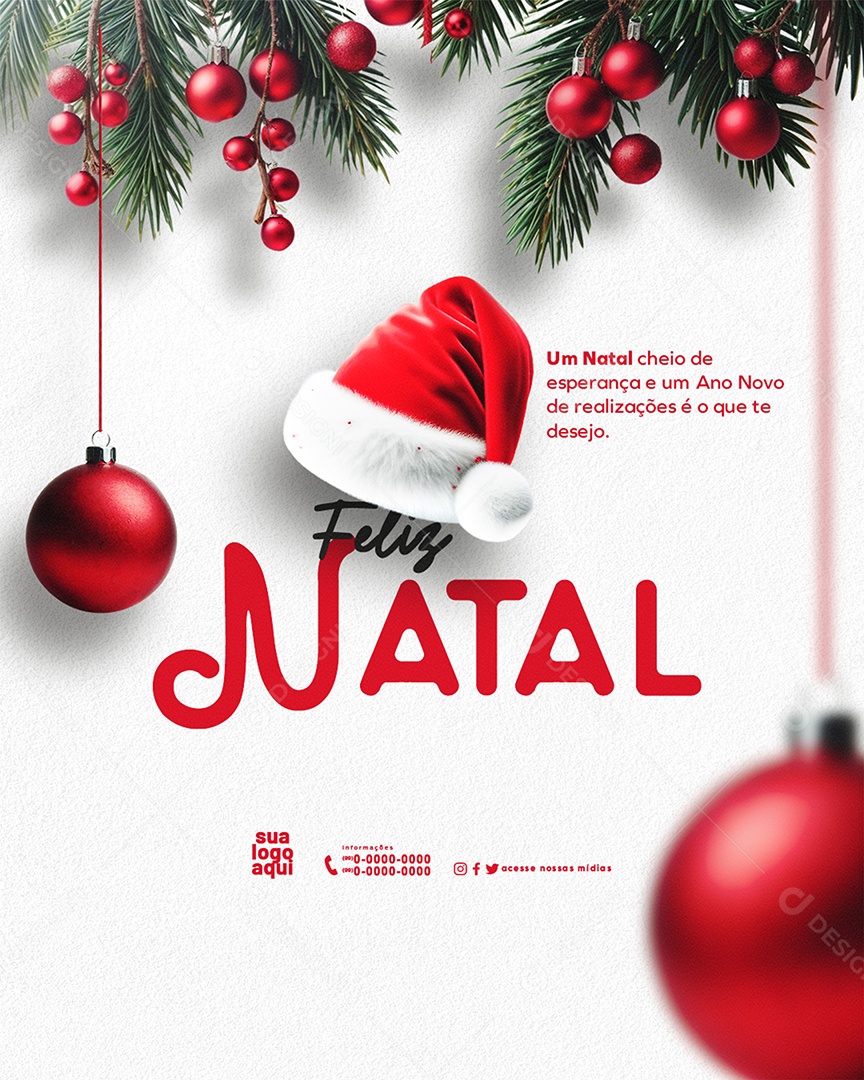 Feed Feliz Natal 25 de Dezembro Social Media PSD Editável