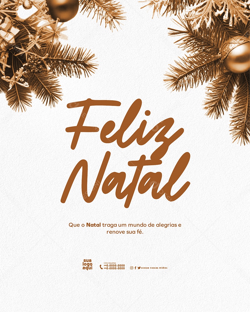 Feed Feliz Natal 25 de Dezembro Social Media PSD Editável