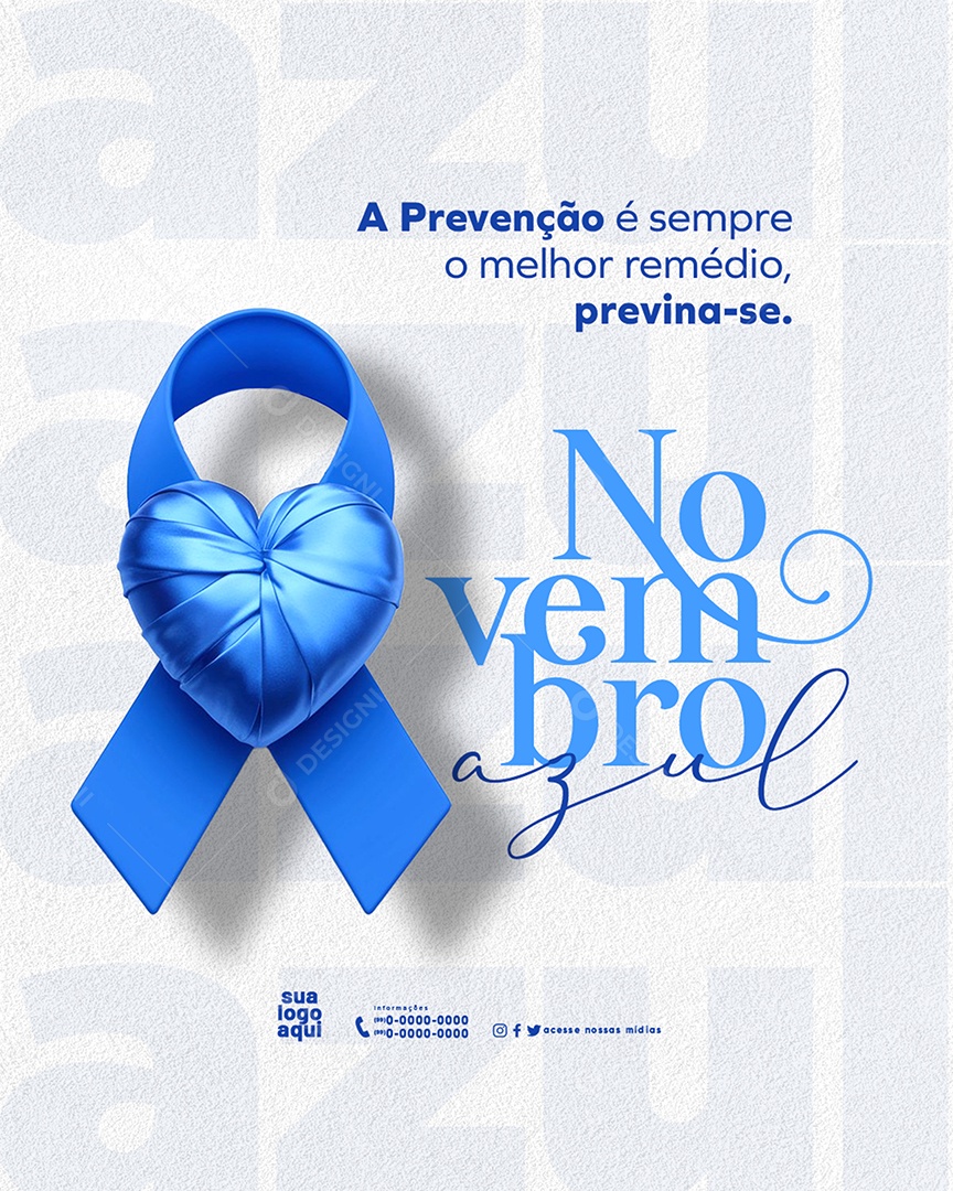 Feed Novembro Azul Social Media PSD Editável