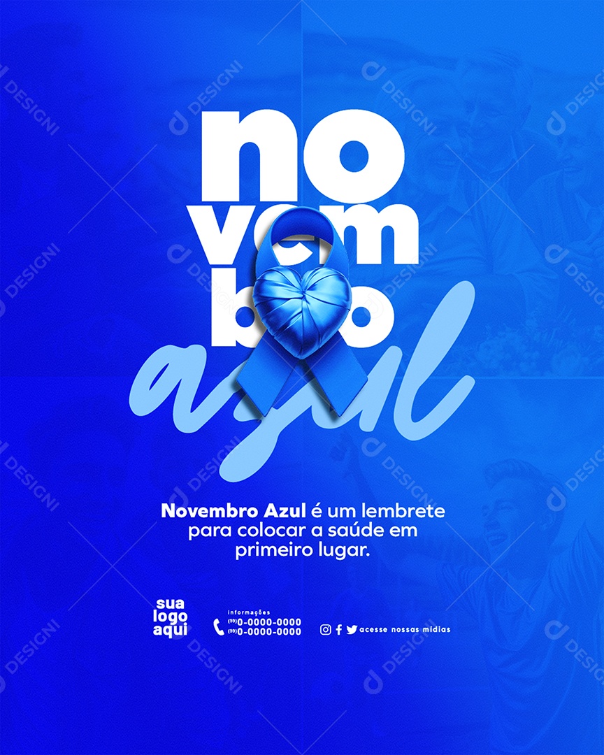 Feed Novembro Azul Social Media PSD Editável