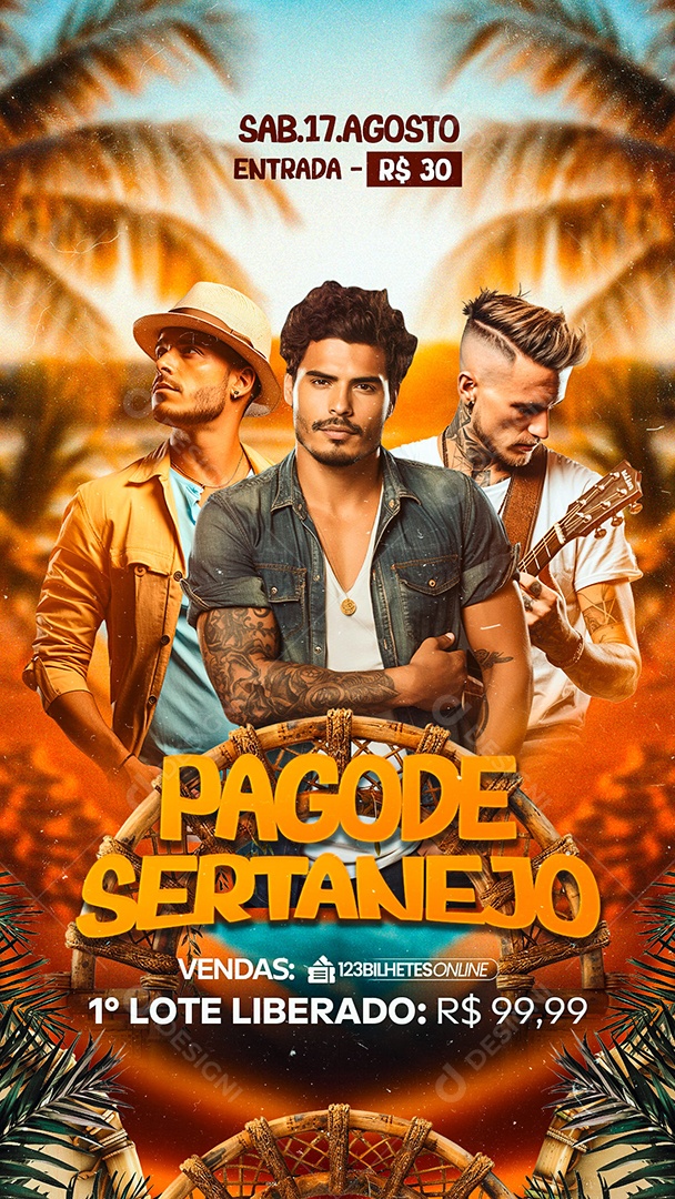Story Flyer Pagode Sertanejo Social Media PSD Editável