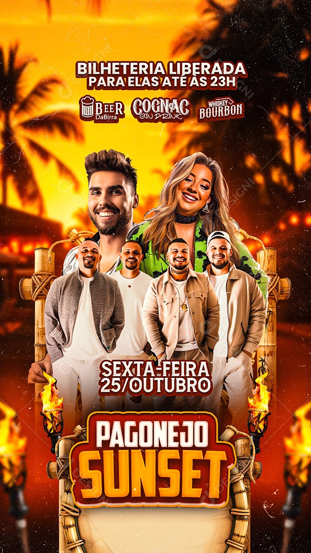 Story Flyer Pagonejo Sunset Social Media PSD Editável