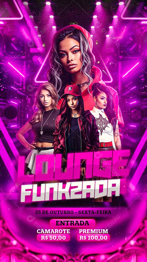Story Flyer Lounge Funkzada Social Media PSD Editável