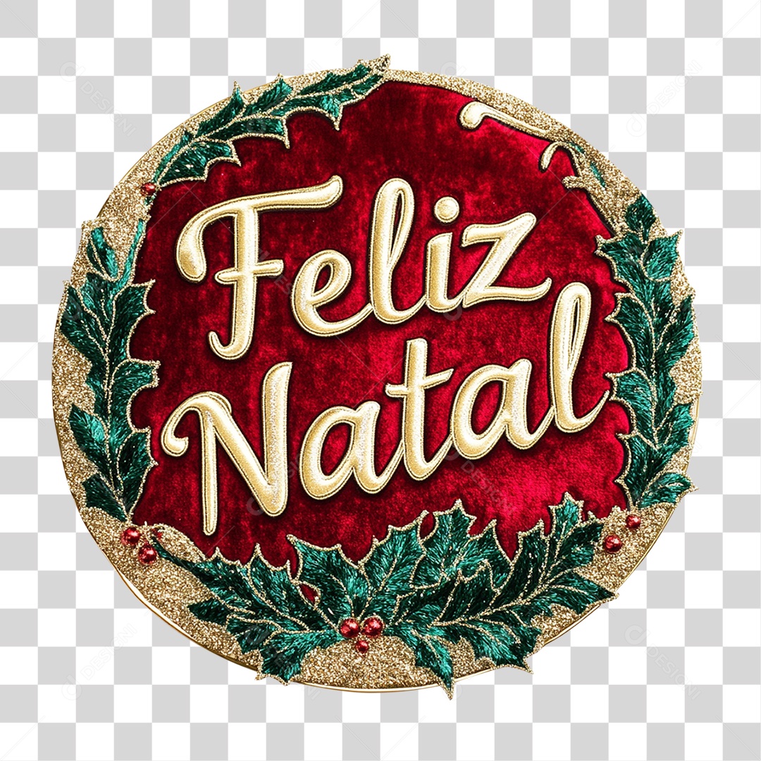 Selo 3D Feliz Natal PNG Transparente
