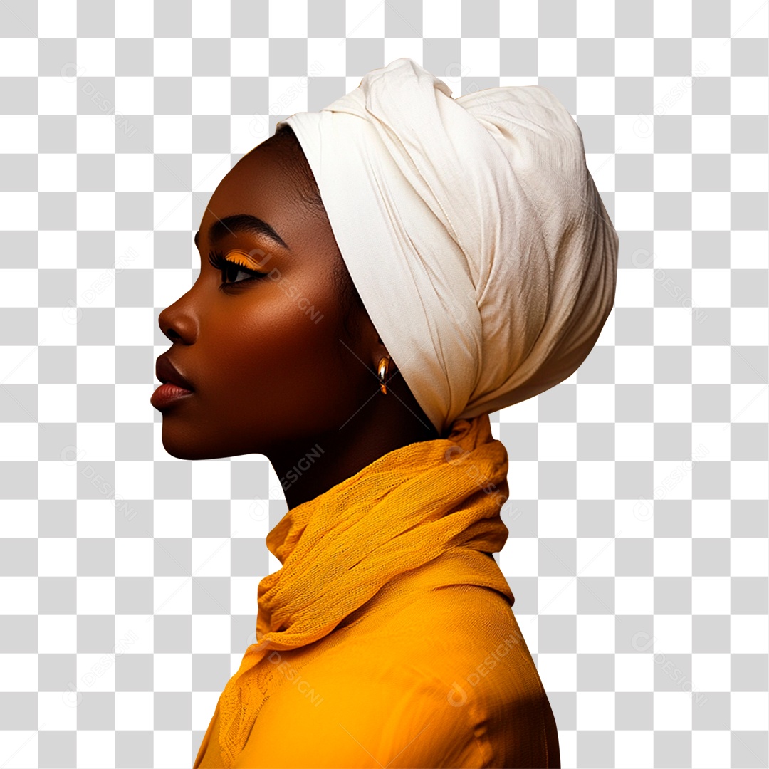 Mulher Afro Negra PNG Transparente