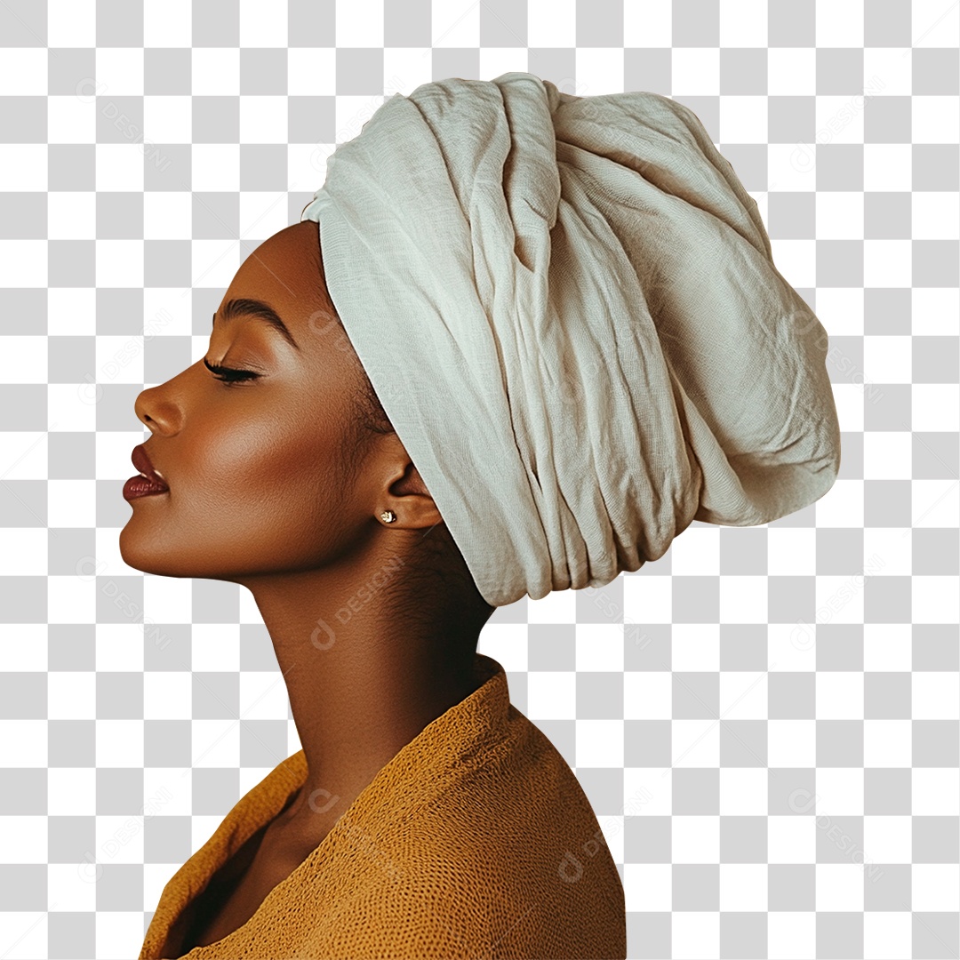 Mulher Afro Negra PNG Transparente