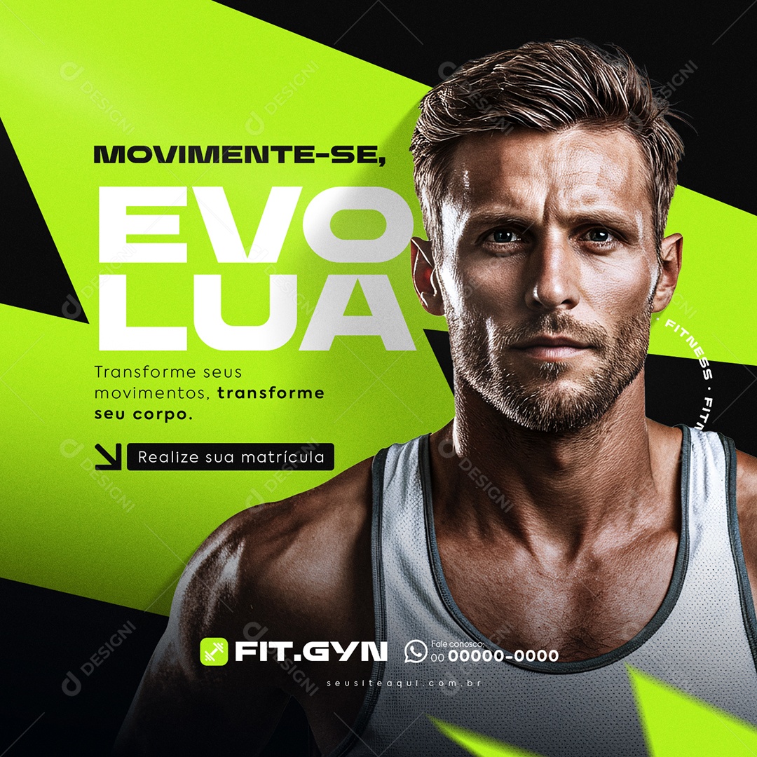 Academia Movimente-Se Evolua Social Media PSD Editável