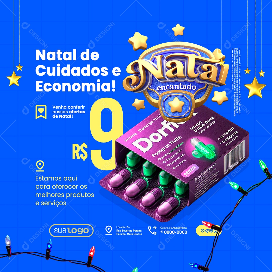 Christmas Charming Pharmacy Dorflex Social Economy Media PSD Editable