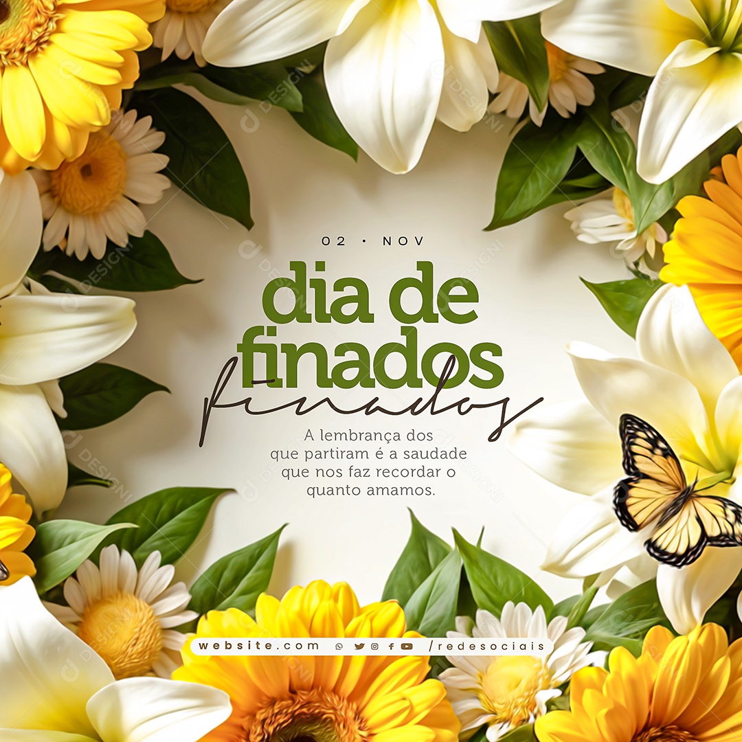 Dia de Finados 02 de Novembro Social Media PSD Editável