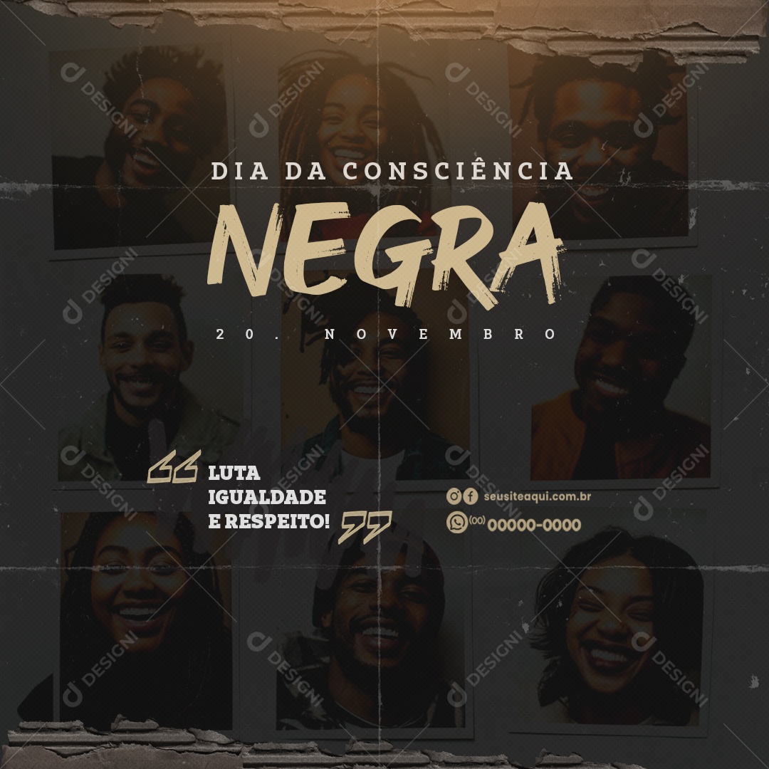 Dia da Consciência Negra 20 de Novembro Social Media PSD Editável
