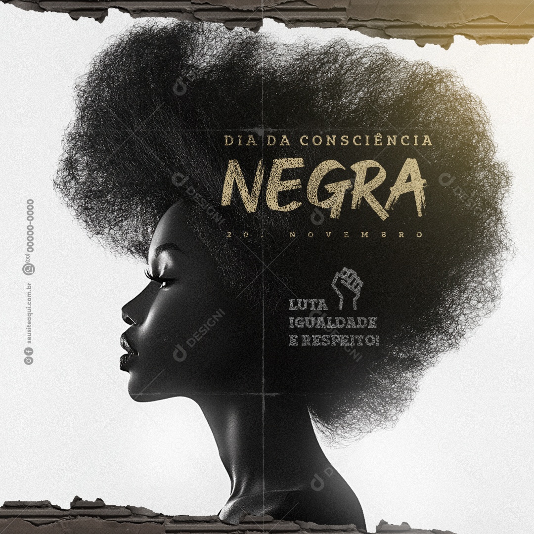 Dia da Consciência Negra 20 de Novembro Social Media PSD Editável