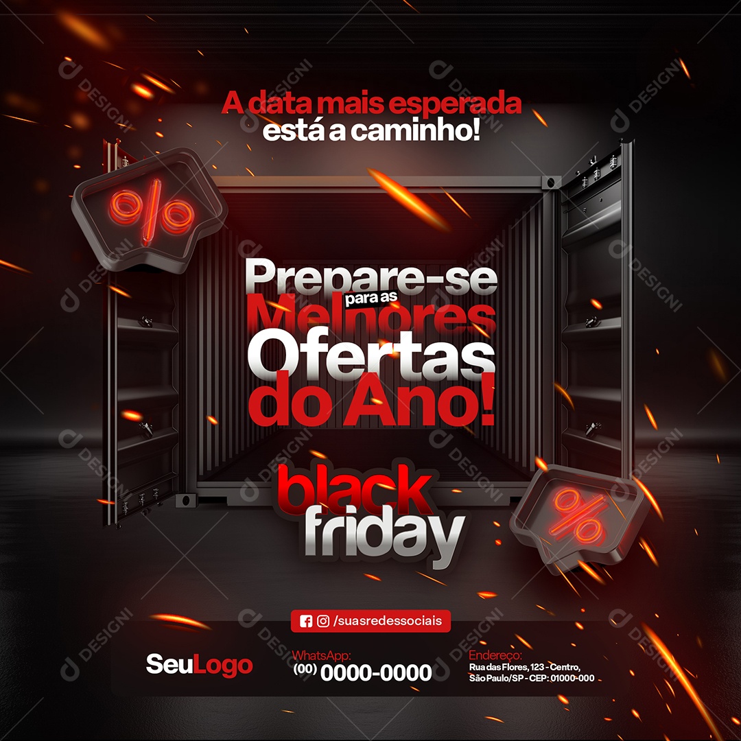 Black Friday Prepare-Se para As Melhores Ofertas Social Media PSD Editável