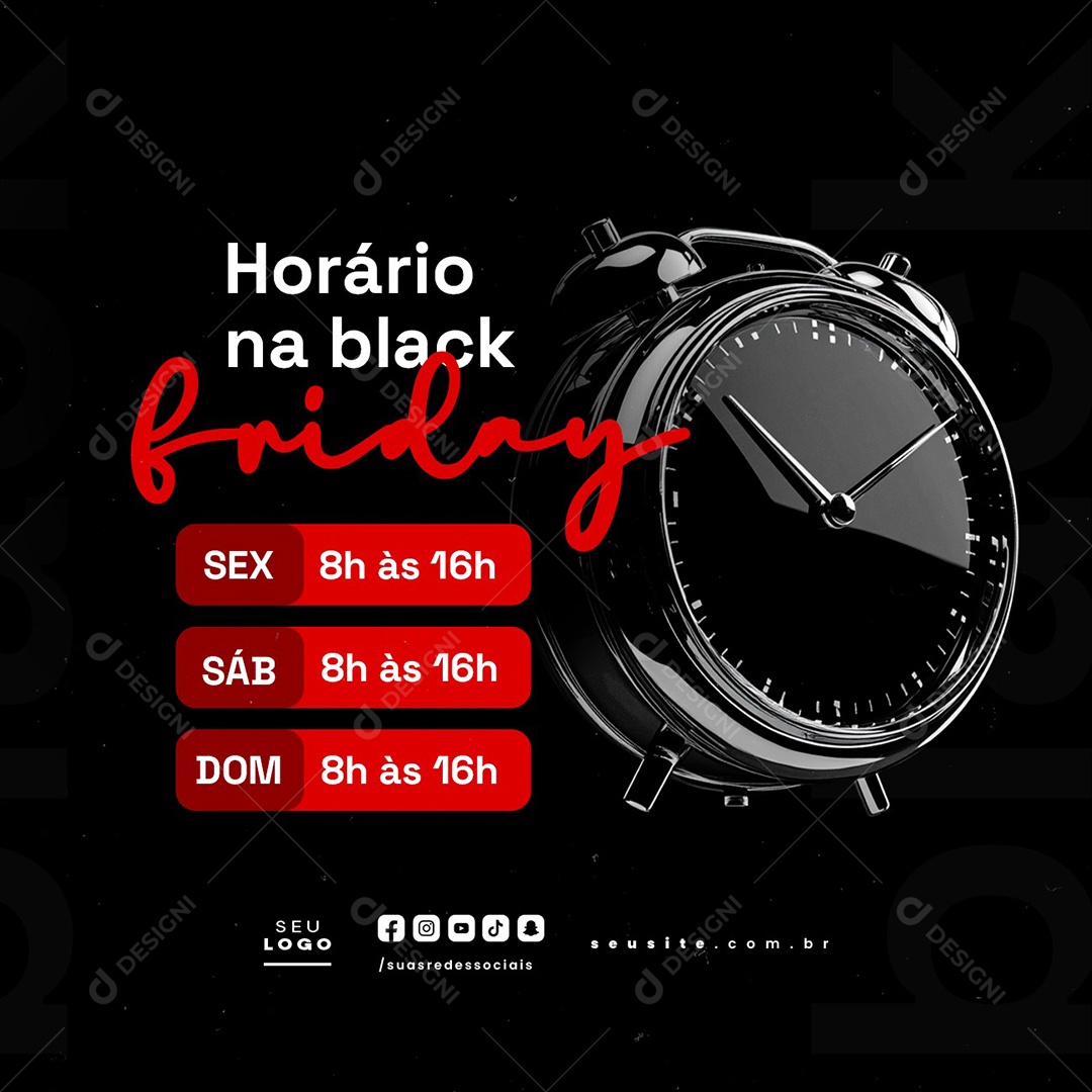 Timetable on Black Friday Social Media PSD Editable