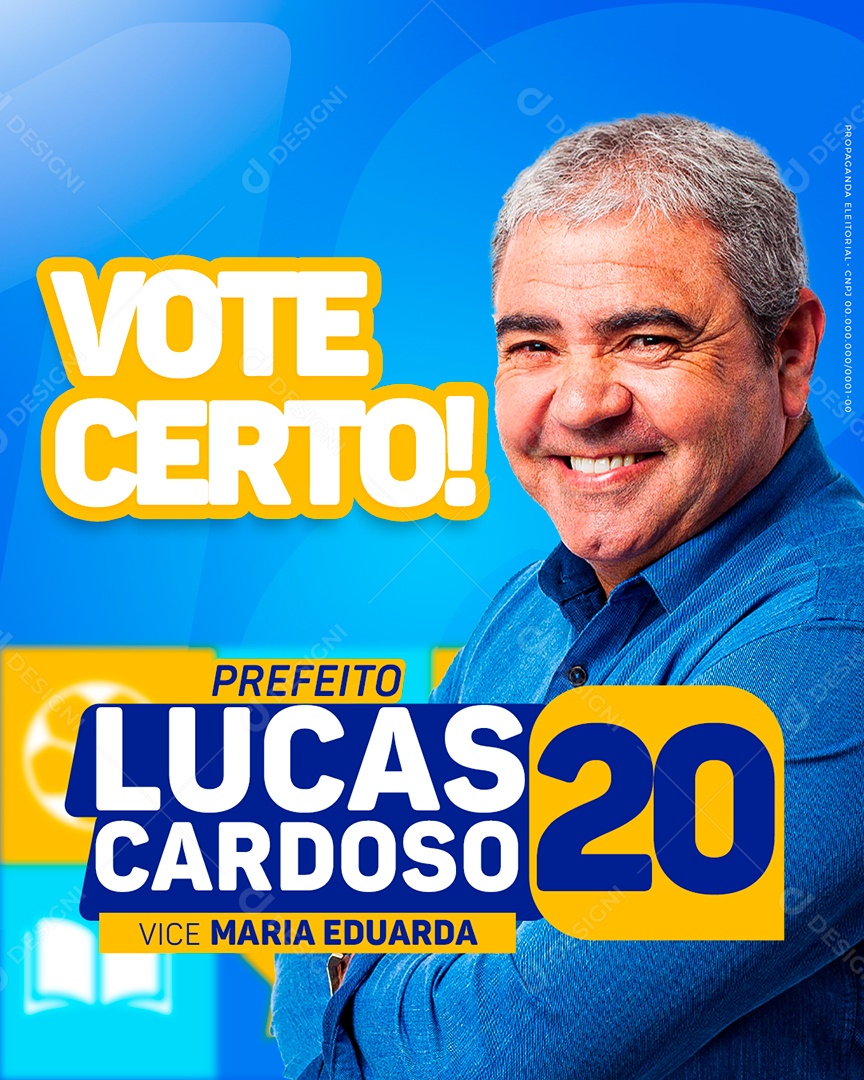 Eleições Política Vote Certo Lucas Cardoso Social Media PSD Editável