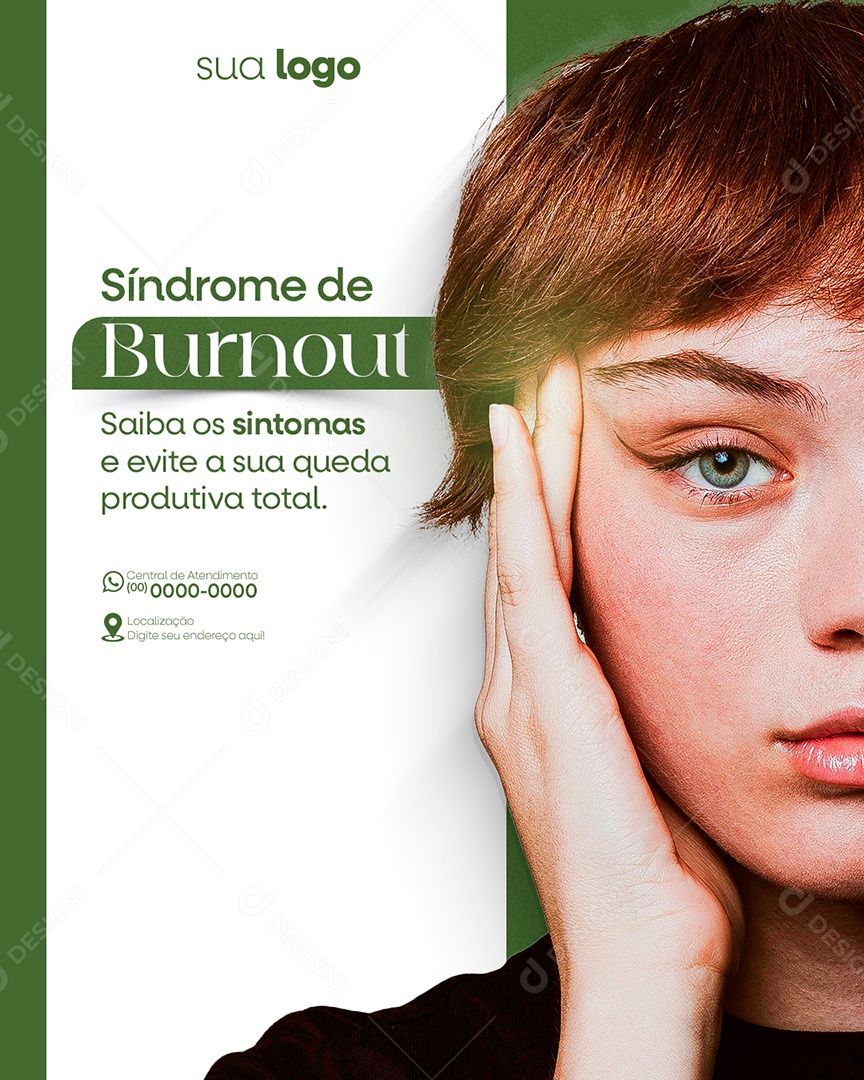 Sindrome de Burnout Social Media PSD Editável