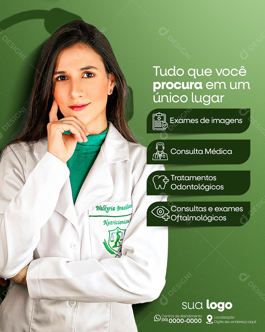 Clínica Médica Tudo que Você Precisa em Um Unico Lugar Social Media PSD Editável