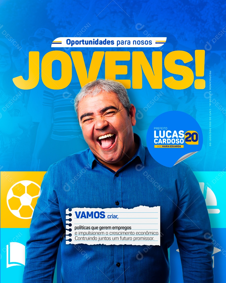 Eleições Política Oportuniade Para Os Nossos Jovéns Social Media PSD Editável
