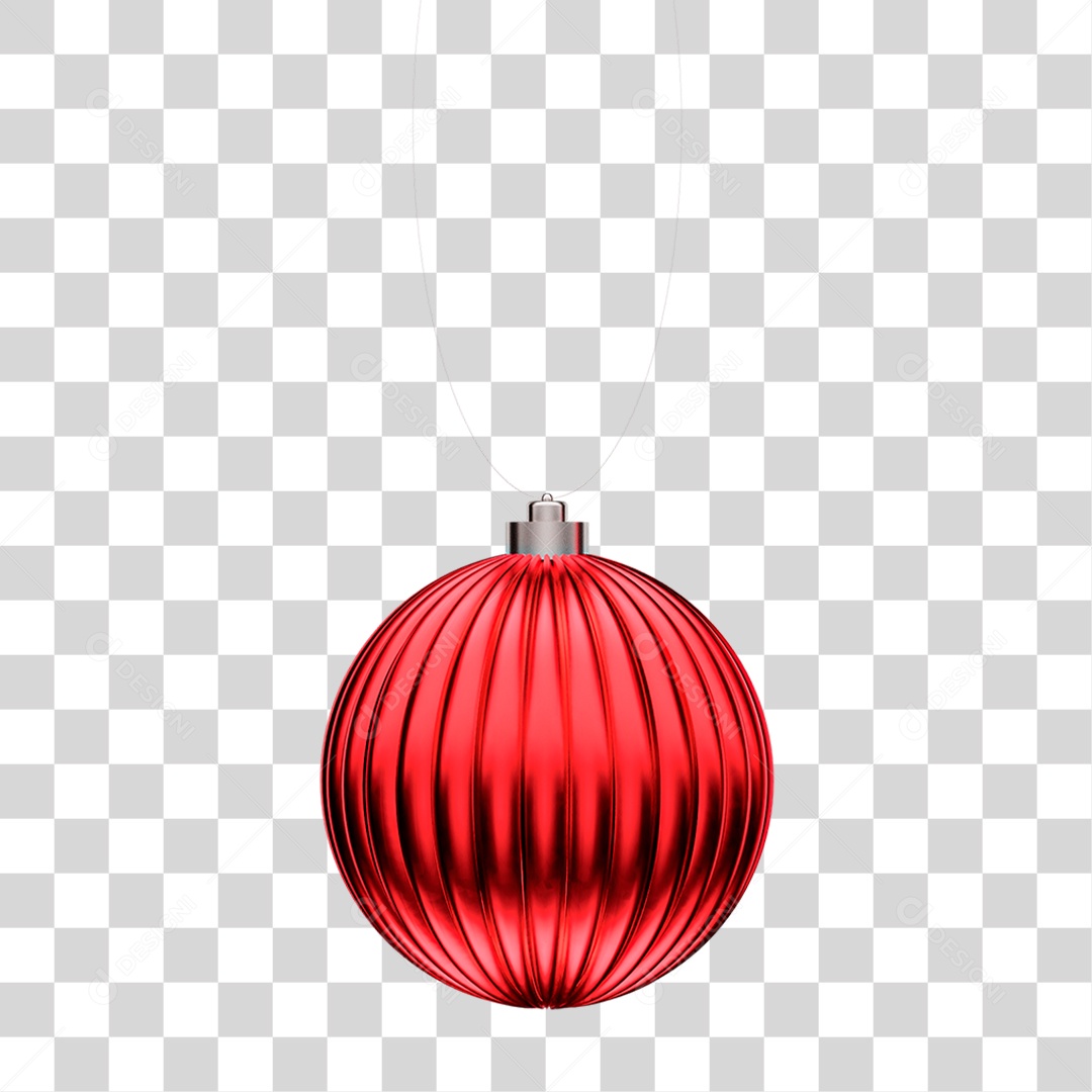 Elemento 3D Enfeite de Natal PNG Transparente
