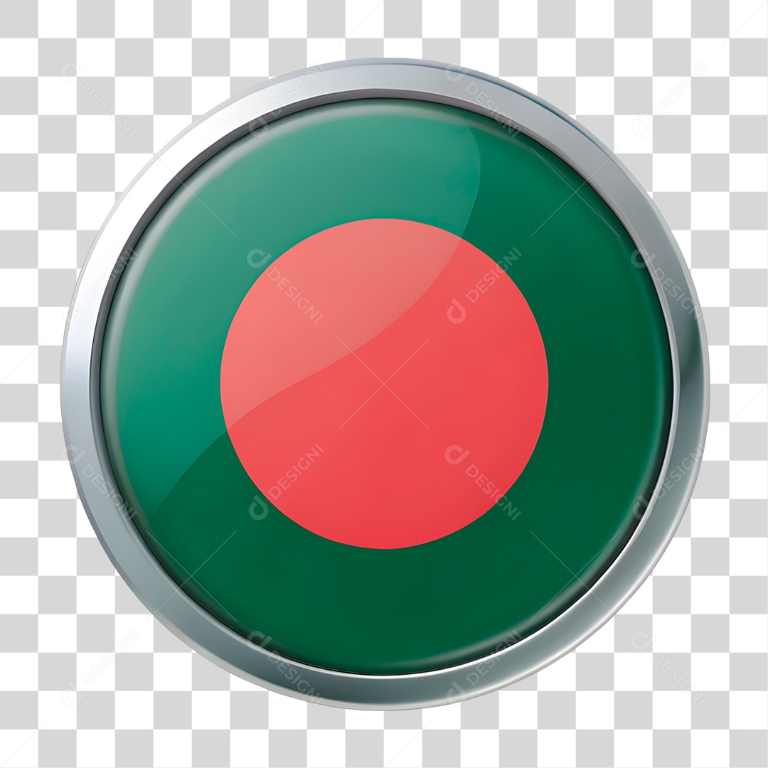 Ícone 3D Bandeira do Bangladesh PNG Transparente