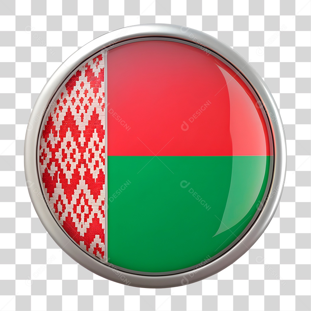 Ícone 3D Bandeira de Bielorrússia PNG transparente