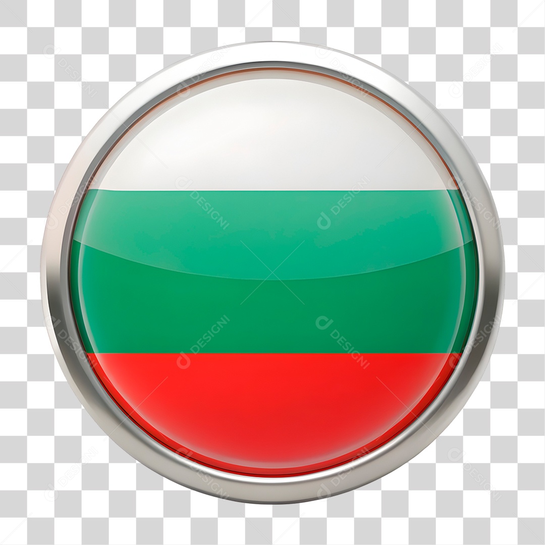 Ícone 3D Bandeira Bulgária PNG Transparente