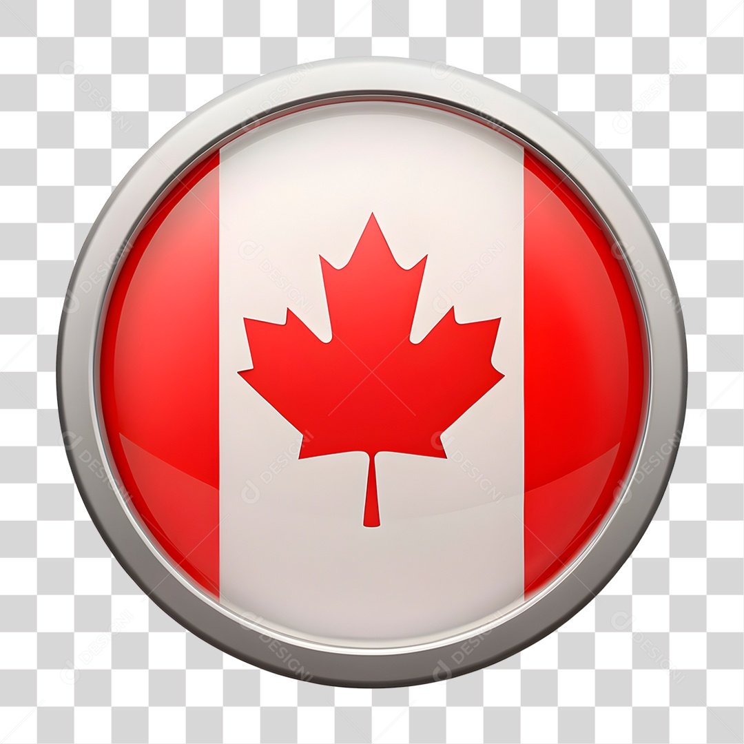 Ícone 3D Bandeira do Canadá PNG Transparente