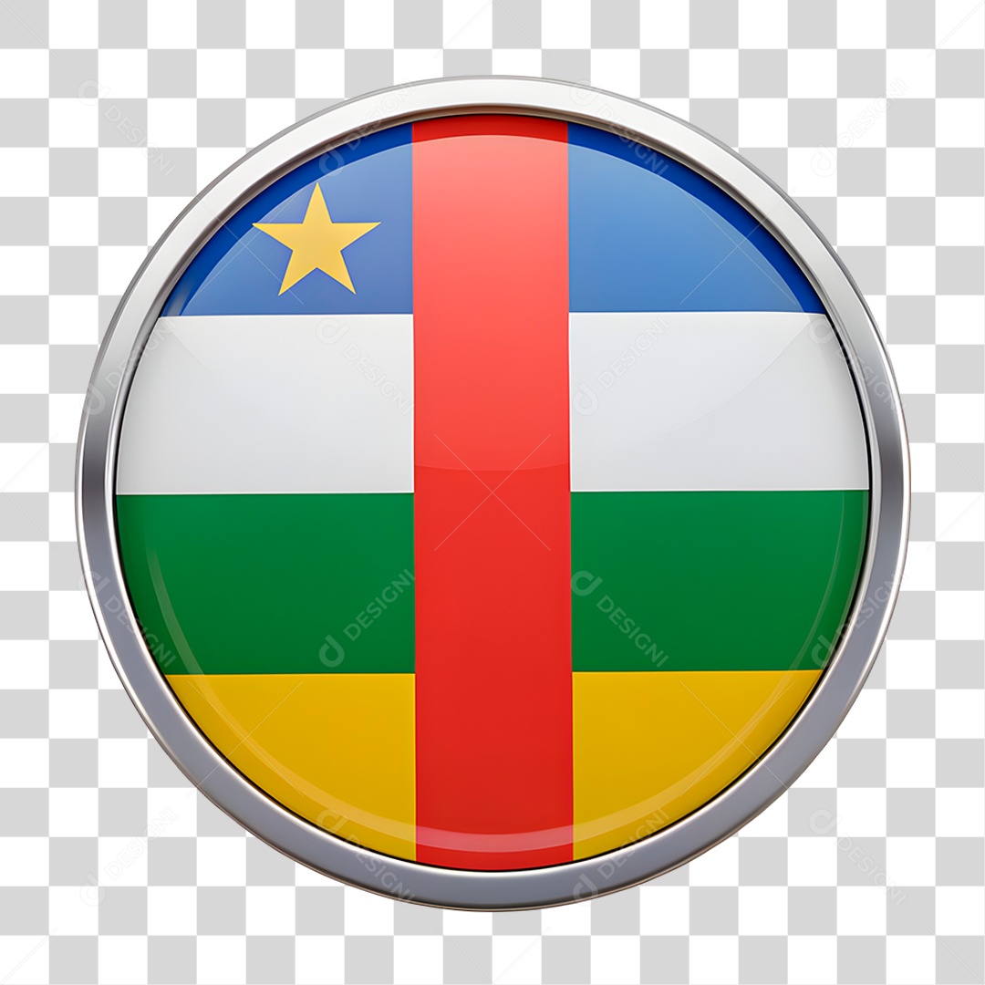 Ícone 3D Bandeira República Centro-Africana PNG Transparente