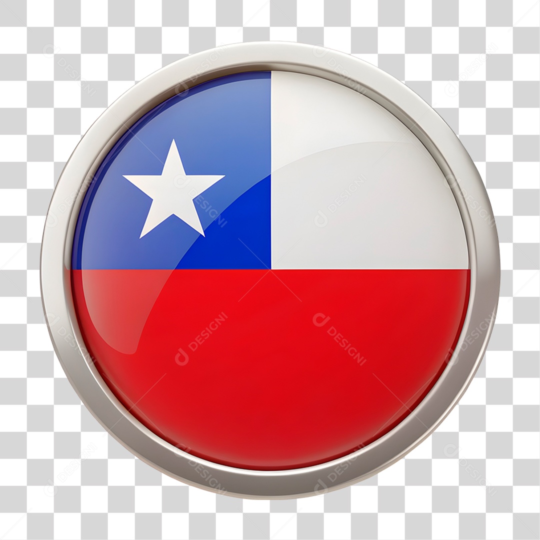 Ícone 3D Bandeira do Chile PNG Transparente