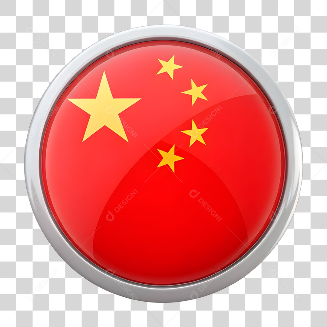 Ícone 3D Bandeira da China PNG Transparente