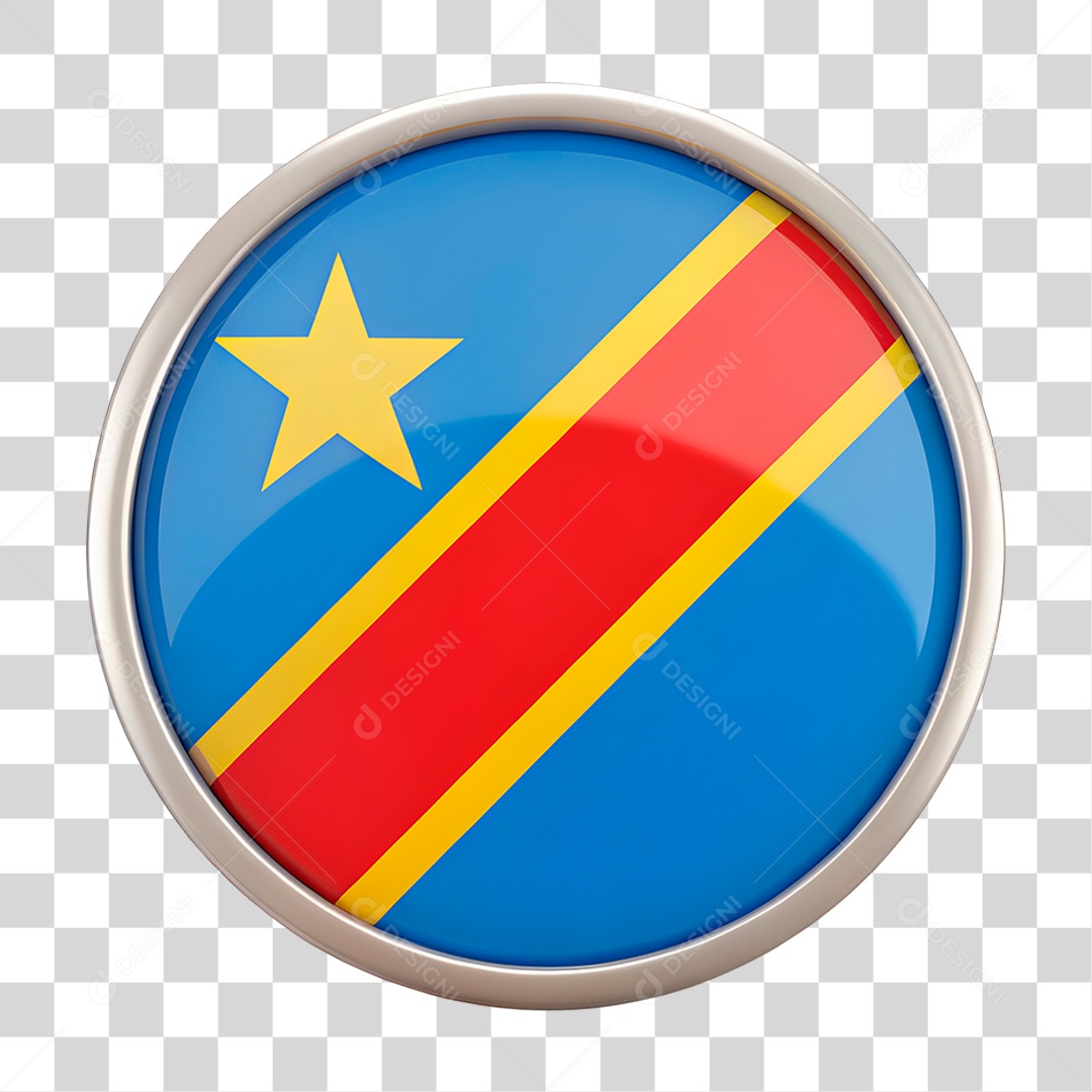 Ícone 3D Bandeira Congo PNG Transparente