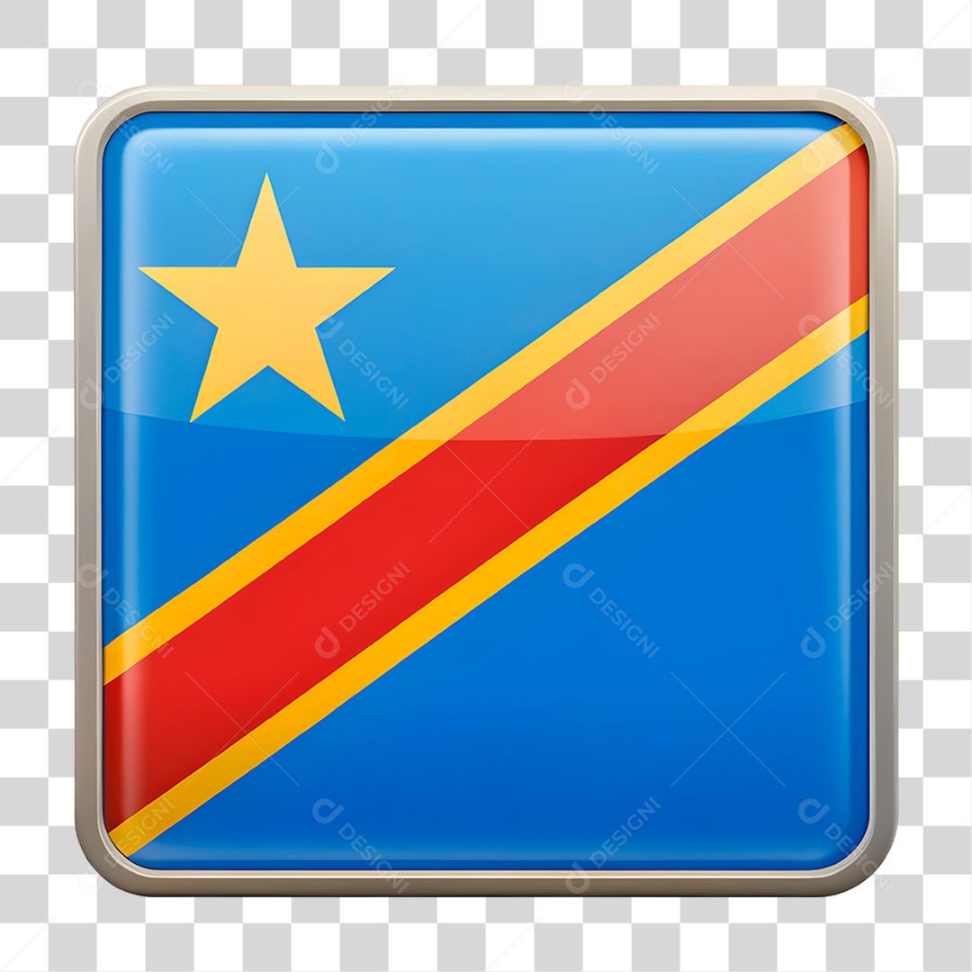 Bandeira do Congo PNG Transparente