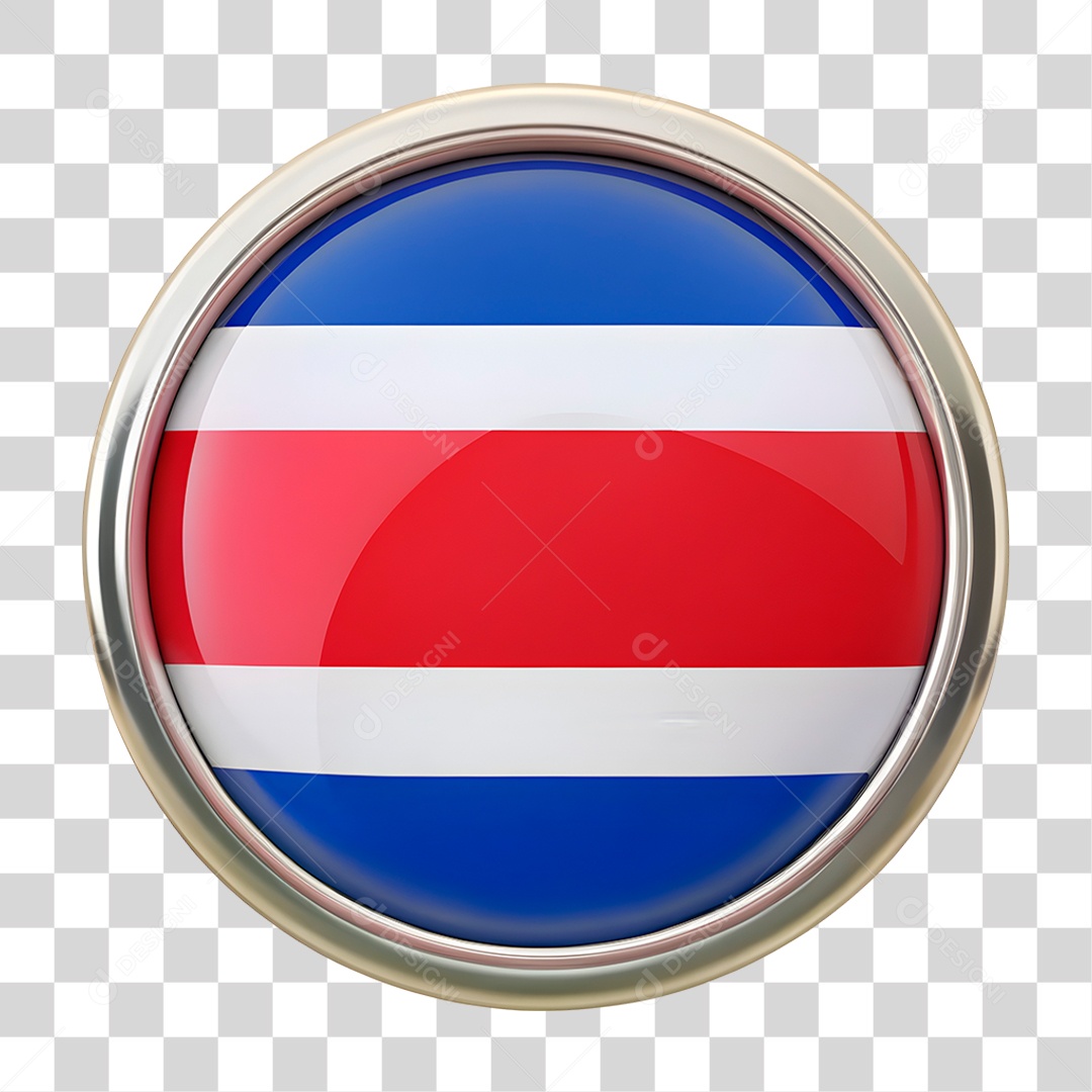 Ícone 3D Bandeira Costa Rica PNG Transparente