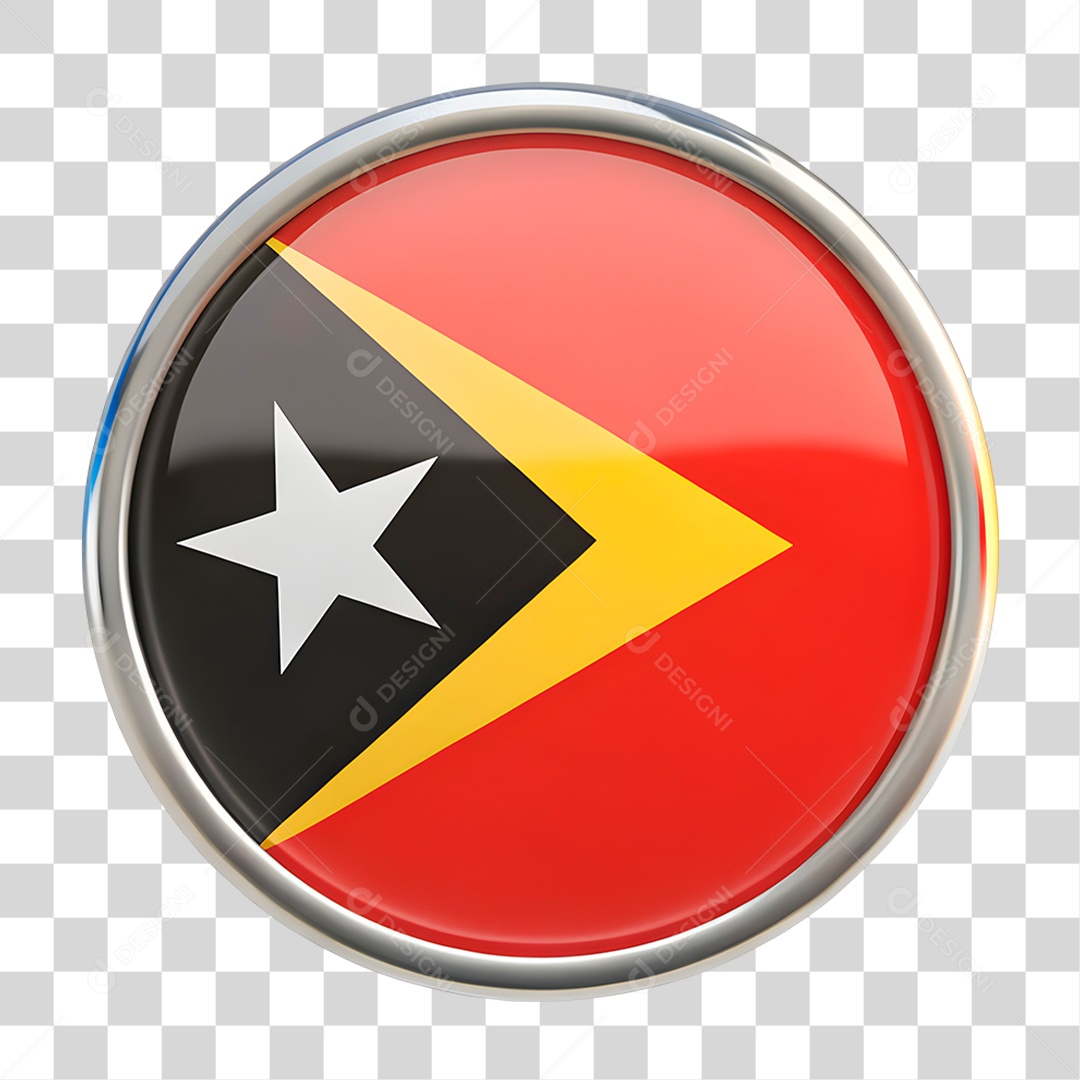 Ícone 3D Bandeira Timor-Leste PNG Transparente